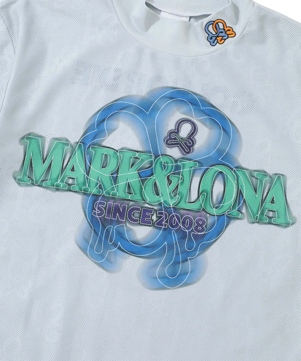 Clava Mesh Jacquard Mock Neck